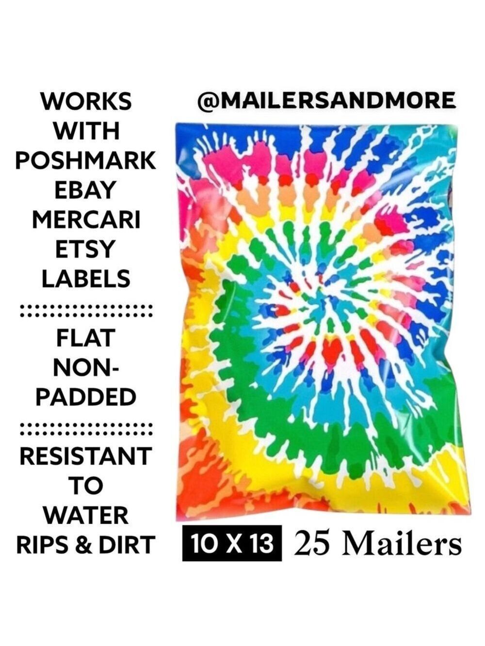 25 10X13 Poly Mailers Tye Dye Shipping Envelopes PRICE IS FIRM - Picture 4 of 15